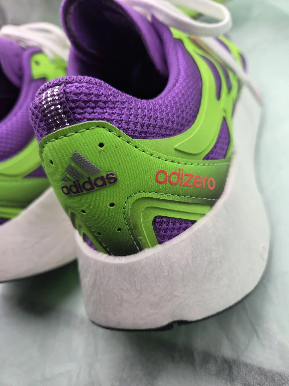 Women's Purple and Neon Green Athletic Sneakers